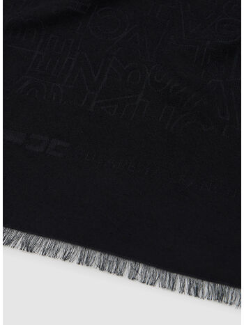 PASHMINA IN JACQUARD CON LETTERING ALL-OVER, 110 NERO, small