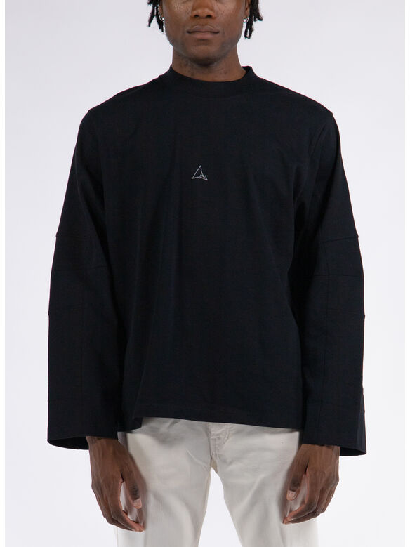 T-SHIRT A MANICHE LUNGHE, BLK0001 BLACK, medium