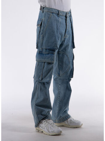JEANS DENIM LOGO CARGOS, 471 LIGHT WASH, small