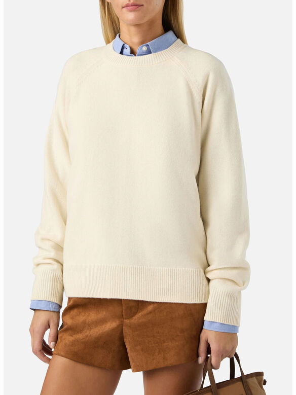 MAGLIONE DELPHINE WOOL, 00023M 10 OFF WHITE, medium