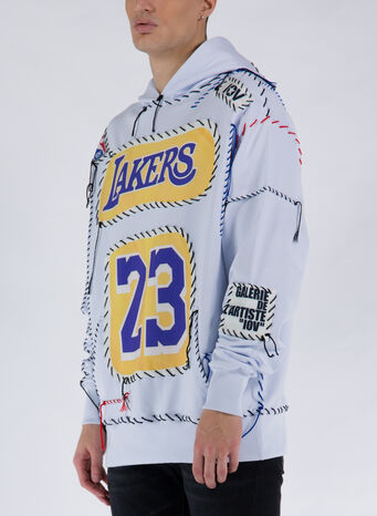 FELPA LAKERS HOODIE, WHITE, small