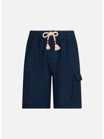 SHORT MARSEILLE LINEN, 00338H 60 MARINE BLUE, small