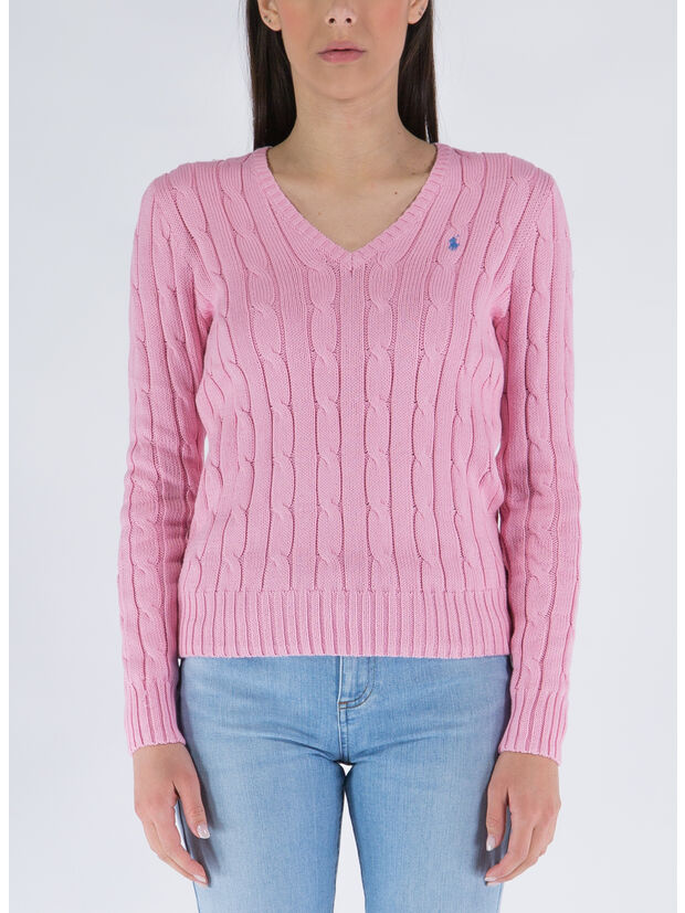 MAGLIONE SCOLLO V, CARMEL PINK, large