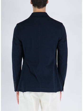 GIACCA PIQUET FILO DI SCOZIA DOPPIOPETTO, 447 BLU NAVY, small