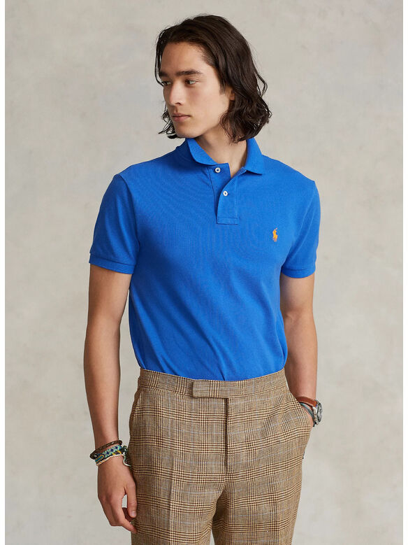 POLO IN PIQU&Eacute;, NEW IRIS BLUE, medium