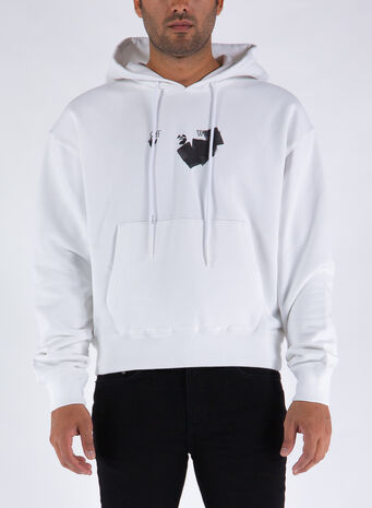 FELPA JUMBO MARKER OVER HOODIE, 0110WHITEBLACK, small