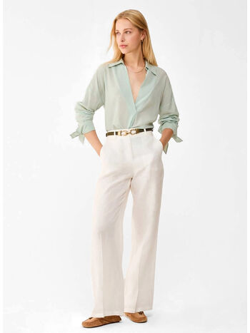 BLUSA IN VOILE DI COTONE, 003 ACQUA MARINA, small