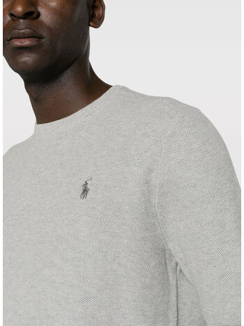 MAGLIONE GIROCOLLO CON LOGO RICAMATO, ANDOVER HEATHER, small