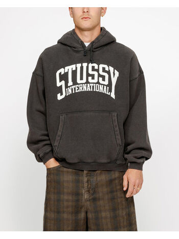 FELPA HOODIE INTL RELAXED UNISEX, WASHED BLACK, small