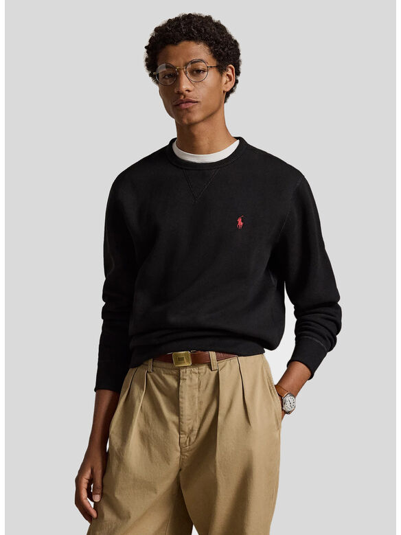 FELPA GIROCOLLO, POLO BLACK, medium
