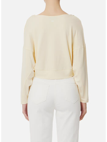 T-SHIRT IN JERSEY CRÊPE CON PIERCING, DC7 LEMONADE, small
