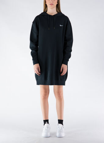 FELPA MAXI CON CAPPUCCIO, BLACK, small