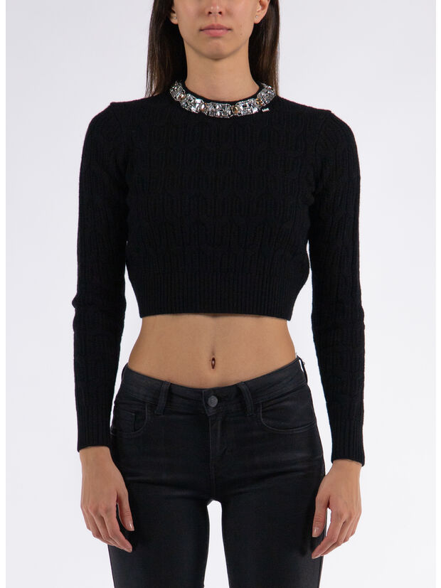 MAGLIA TRICOT, 110 NERO, large