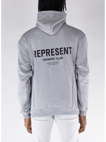 FELPA HOODIE REPRESENT OWNERS CLUB, 302 ASH GREY/BLACK, small