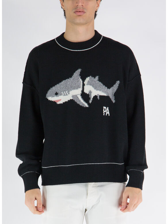 MAGLIONE PA SHARK, 1005 BLACK / LIGHT GREY, medium
