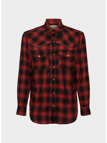 CAMICIA WESTERN CHECK DAN SABLON UNISEX, C0349 RED/BLACK, small