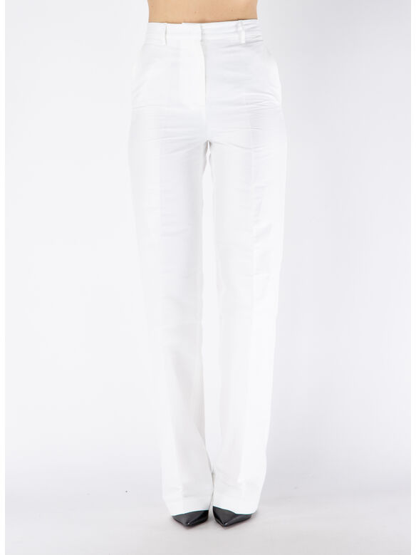 PANTALONE HIGH WAIST A GAMBA DRITTA, 1103 BIANCO LETTO, medium