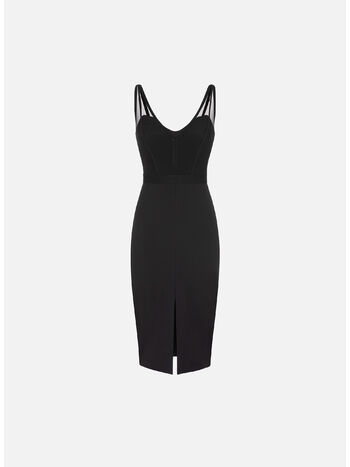 ABITO MIDI CON TOP BUSTIER IN TULLE E CRÊPE, , small
