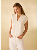 BLUSA IN DOPPIO RASO, 001 AVORIO, thumb