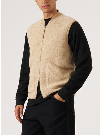 GILET ZIP WAISTCOAT, FAWN, small