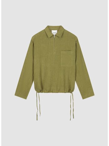 PULLOVER LINEN QUARTER ZIP, 300 GREEN, small