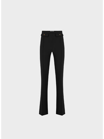 PANTALONE IN DOPPIO CRÊPE, 110 NERO, small