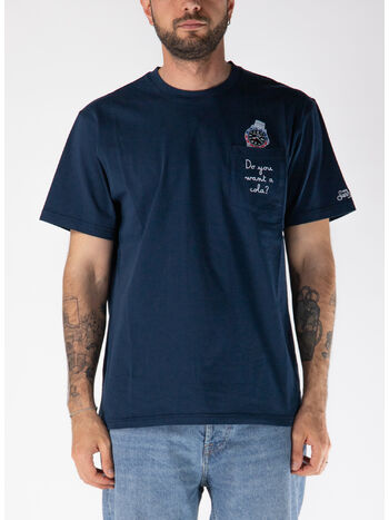 T-SHIRT AUSTIN CON RICAMO E STAMPA OROLOGIO, , small