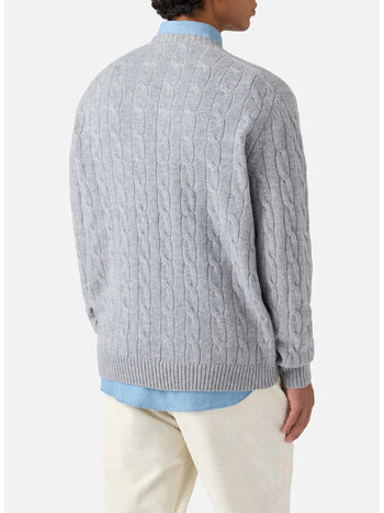 MAGLIONE REGENT BRAID WOOL, 00035I 15MLLIGHTMELANGE, small