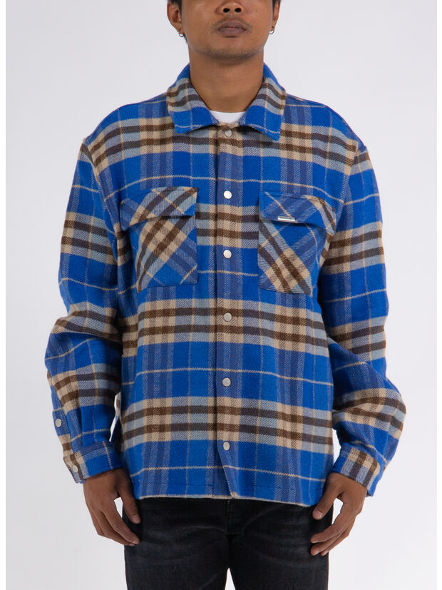 CAMICIA INTIAL PRINT FLANNEL, 109 COBALT, large