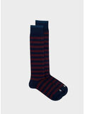 CALZA STRIPE RUGBY UNISEX, 0197 BLU / MARRONE, thumb