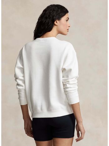 FELPA GIROCOLLO CON PONY RICAMATO, WHITE, small