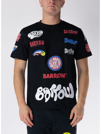 T-SHIRT FAKE PATCH UNISEX, 110 NERO/BLACK, small