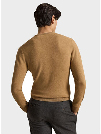 MAGLIONE GIROCOLLO, CROUTON TAN HEATHER, small