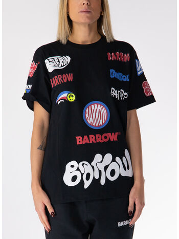 T-SHIRT FAKE PATCH UNISEX, 110 NERO/BLACK, small