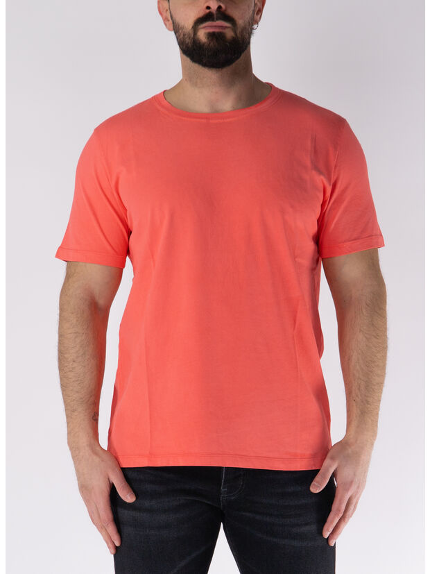 T-SHIRT GIROCOLLO A MANICHE CORTE, ROSSO, large