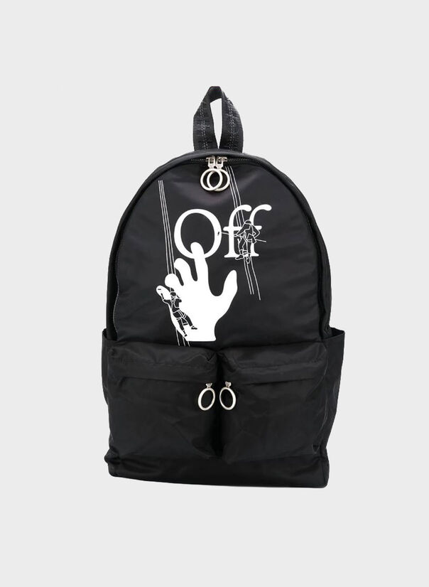 ZAINO HAND PANTERS BACKPACK, BLACK/WHITE, large
