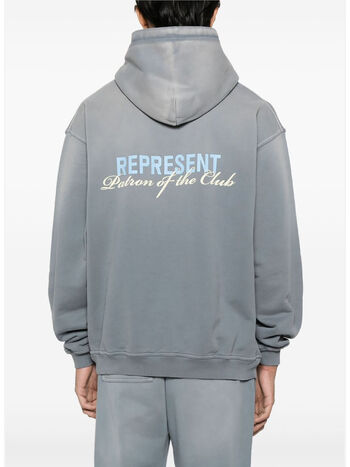FELPA HOODIE PATRON OF THE CLUB, WASHED GREY, small