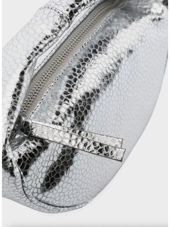 BORSA BABY CUSH SILVER FLAGSTONE LEATHER, SV SILVER, small