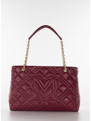 BORSA TOTE TRAPUNTATA, 552 VINO, small
