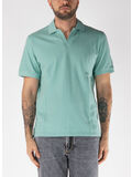 POLO CHARLES A MANICA CORTA CON COLLETTO APERTO, 00094H SAGE, thumb