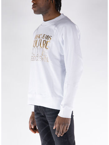FELPA GIROCOLLO CON LOGO UPSIDE-DOWN, G03 WHITE/GOLD, small