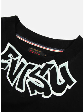 T-SHIRT STENCIL DAICOCK PRINTED SS TEE, BLACK BLACK, small