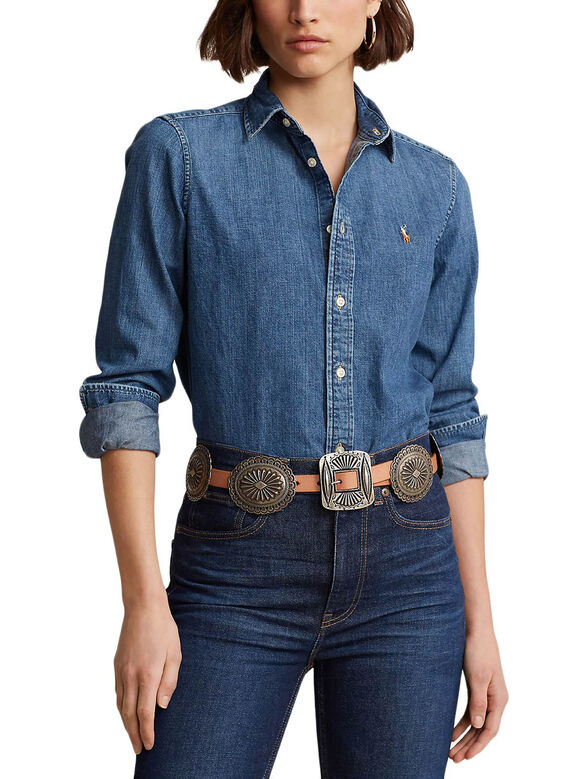 CAMICIA A MANICA LUNGA IN DENIM, MERCED WASH, medium