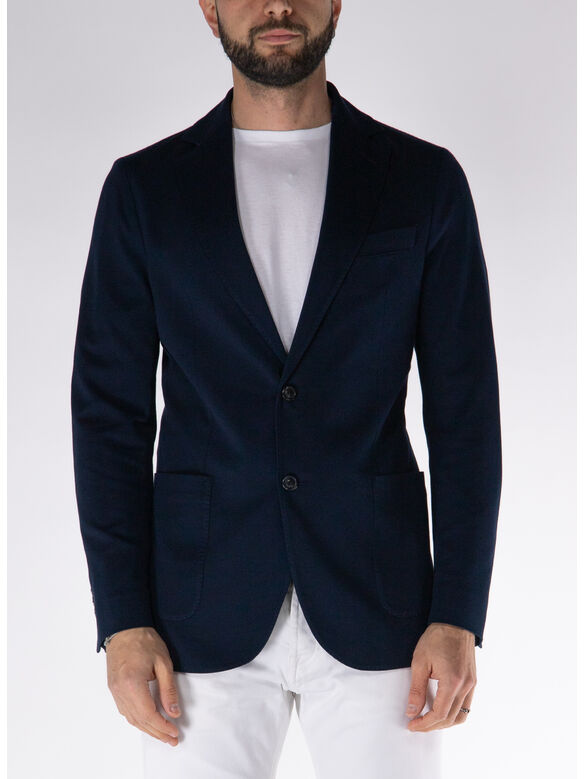 GIACCA MONOPETTO IN PIQUET, 447 NAVY, medium