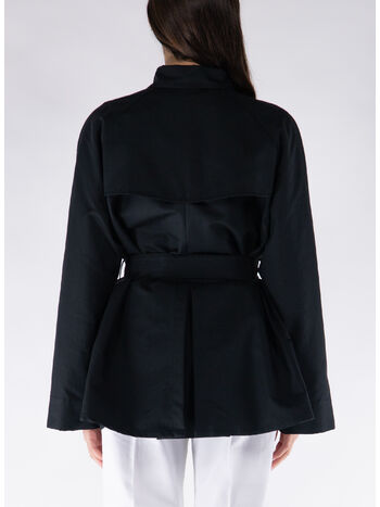 TRENCH CORTO CON GANCI, B999 NERO, small