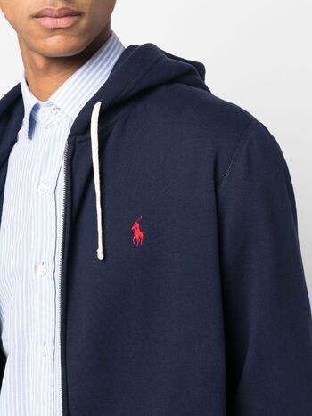 FELPA FULL ZIP CON LOGO, CRUISE NAVY, small