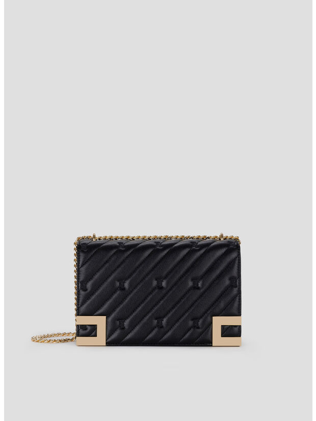 BORSA GRANDE MATELASSÉ CON TRACOLLA, 110 NERO, large
