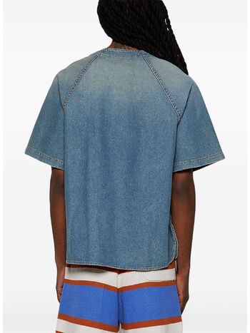 CAMICIA DENIM BASEBALL, 1305 DARK INDIGO 1305, small
