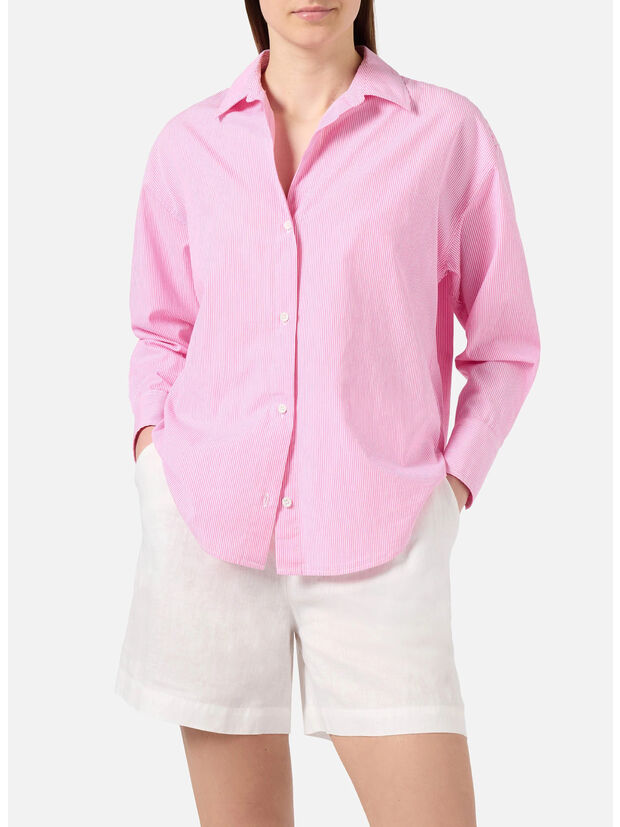 CAMICIA CRISTAL, 00810L COTTON STRIPES MICRO V MEET 21 EMB, large