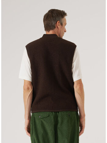 GILET ZIP WAISTCOAT, BROWN, small